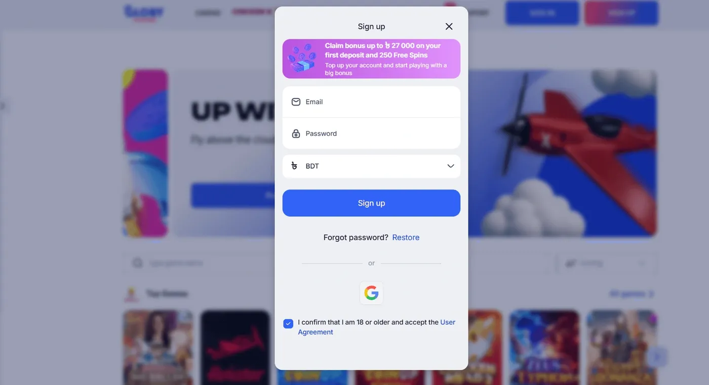 How to Create an Account at Glory Casino